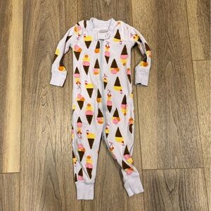 Hanna Andersson Ice Cream Organic Cotton Zipper Onesie
